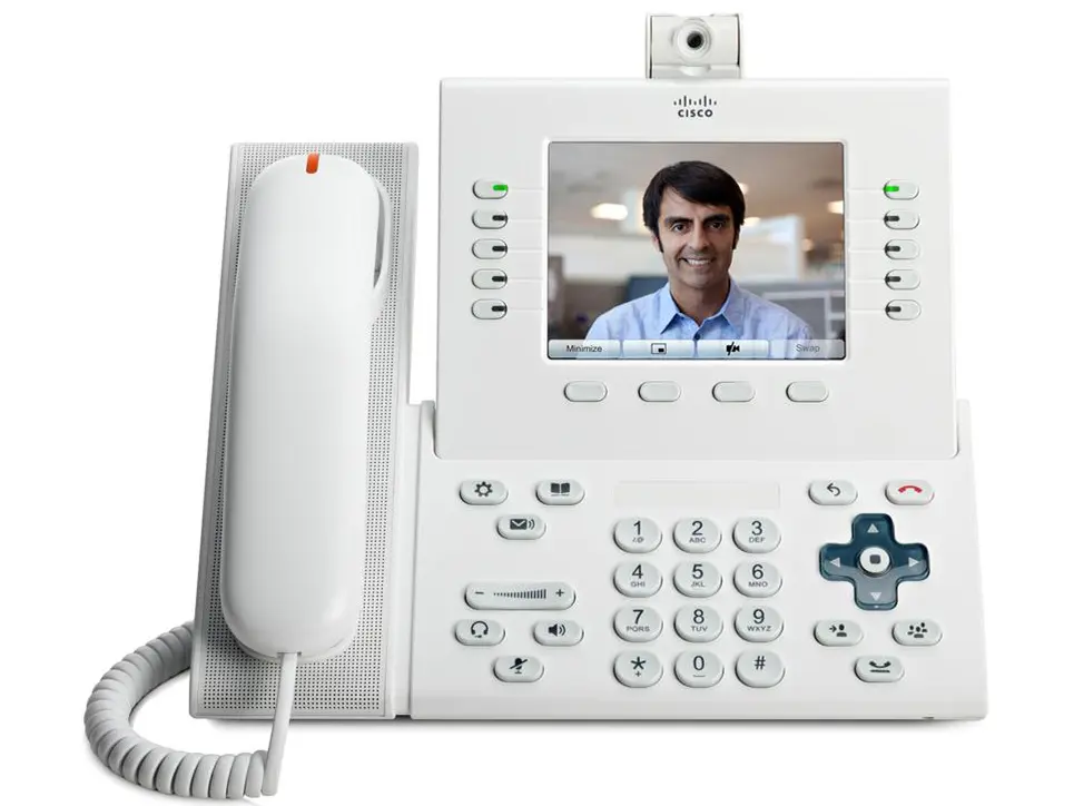 CP-9951-W-CAM-K9 Cisco IP видеотелефон, 5 линий, 2 x GE RJ-45, Color LCD 640х480, SIP, PoE