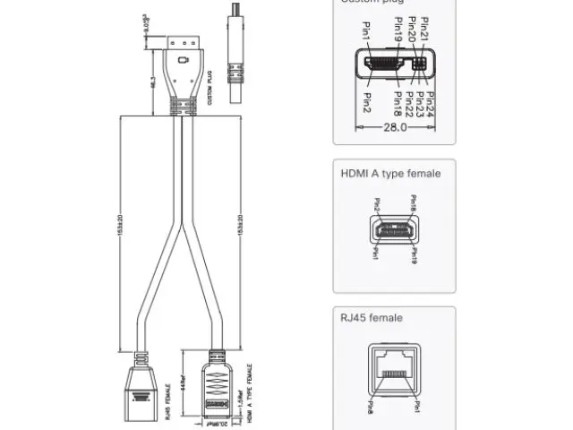 CAB-PHD4XS2-SPLIT Cisco кабель-сплитер HDMI+RJ-45 155мм для TelePresence System SX20