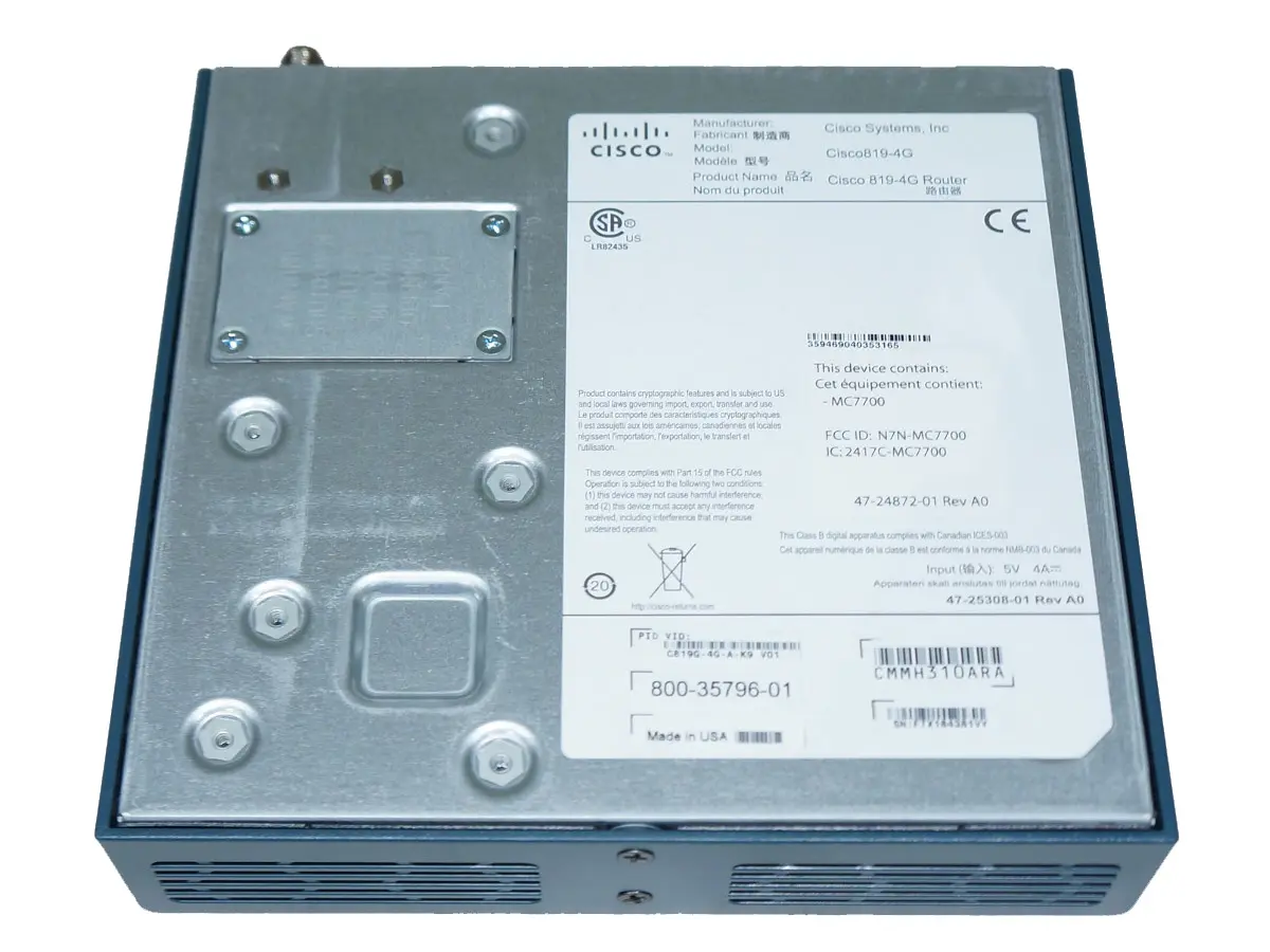 C819G+7-K9 Cisco 3G маршрутизатор HSPA+, WAN 1 x GE, LAN 4 x FE