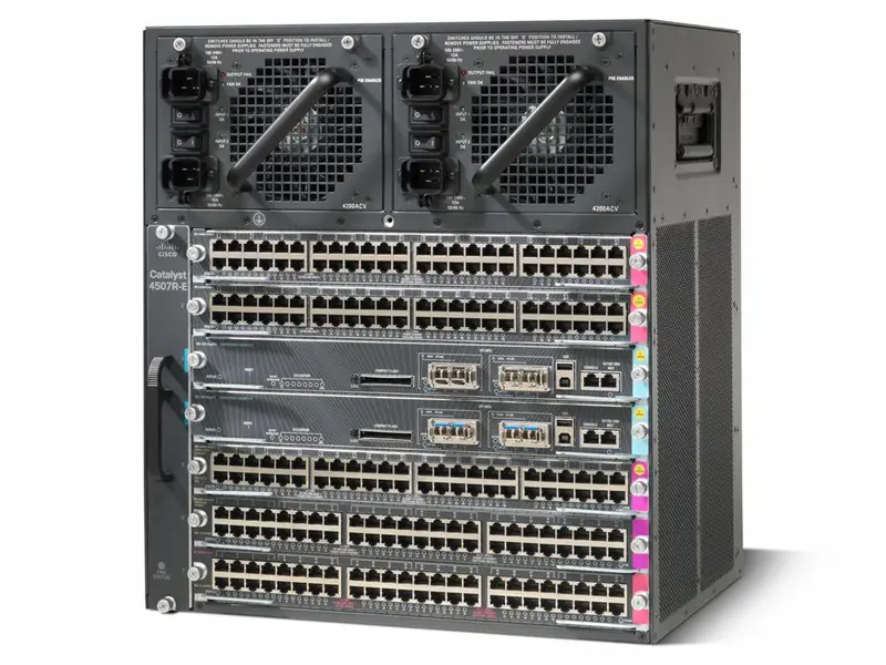 WS-C4507R-E Cisco Catalyst 7-и слотовое шасси модульного коммутатора. 11U, без БП