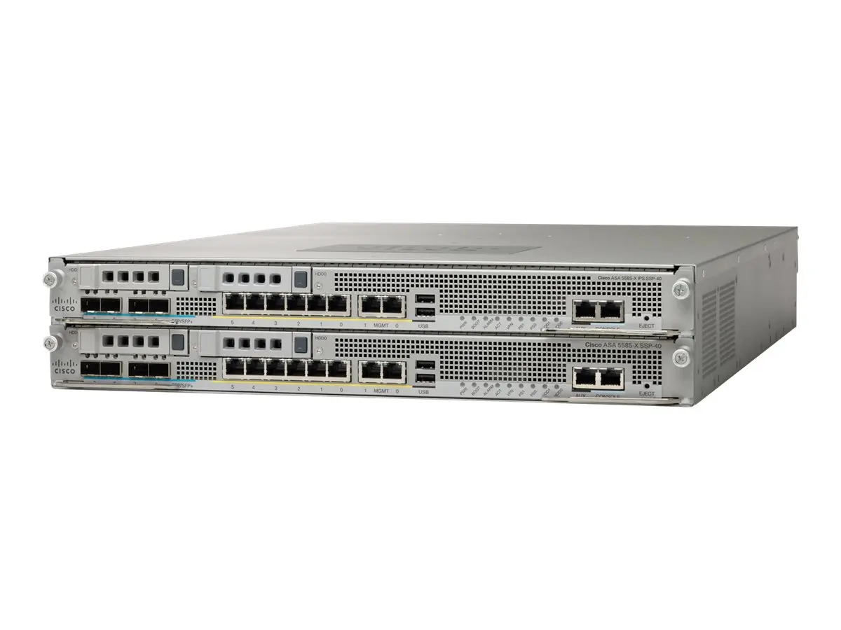 ASA5585-S40-K8 Cisco ASA 5585-X SSP-40 межсетевой экран 6 x GE RJ-45 4 x 10 GE 10000 IPSec VPN