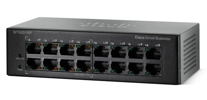 Коммутатор PoE Cisco SB SF110D-16HP-EU