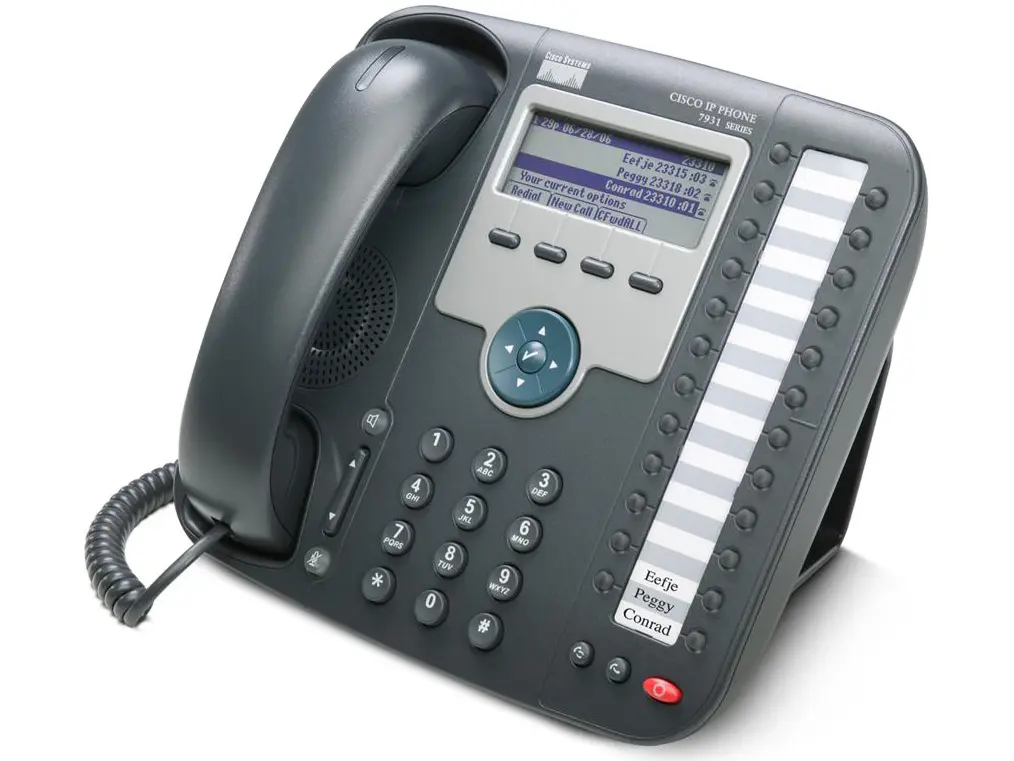 CP-7931G Cisco IP телефон, 24 линии SIP\SCCP, 2 x FE PoE, LCD 192x64 BW, гарнитура RJ-9 CP-7931G Cisco IP телефон, 24 линии SIP\SCCP, 2 x FE PoE, LCD 192x64 BW, гарнитура RJ-9