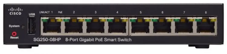 Коммутатор PoE Cisco SB SG250-08HP-K9-EU Коммутатор PoE Cisco SB SG250-08HP-K9-EU