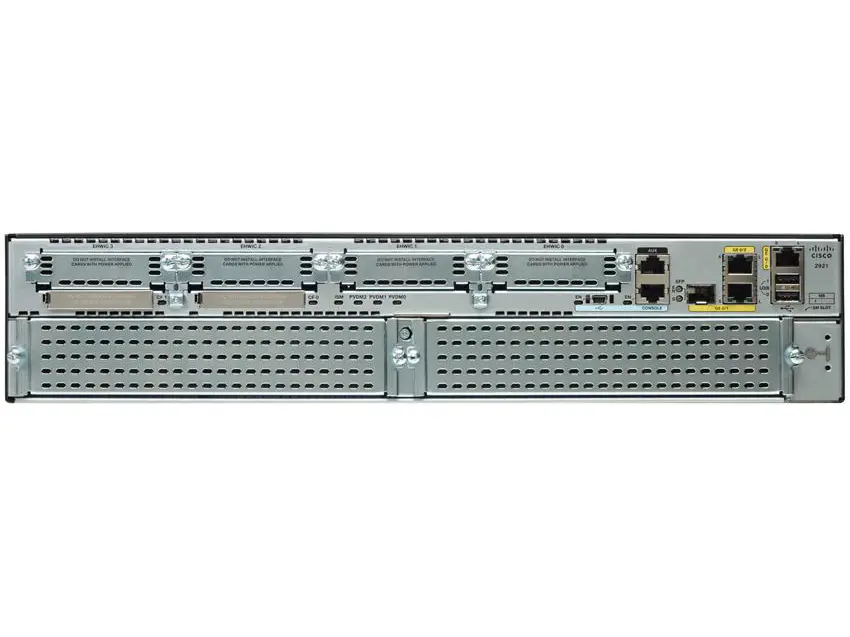 CISCO 2921-SEC VPN маршрутизатор модульный 3 x GE RJ-45, 1 x SFP, 4 x EHWIC, 1 x SM. SEC-NPE