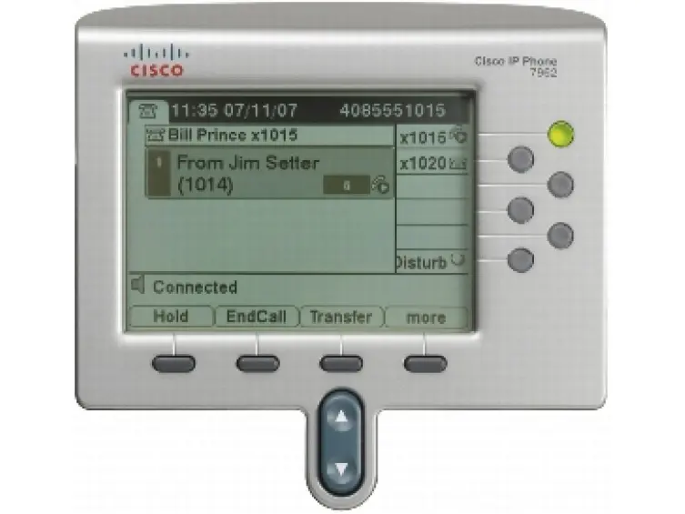 CP-7962G Cisco IP телефон, 6 линий SIP\ SCCP, 2 x FE PoE, LCD 320 x 222 BW, гарнитура RJ-9 CP-7962G Cisco IP телефон, 6 линий SIP\ SCCP, 2 x FE PoE, LCD 320 x 222 BW, гарнитура RJ-9