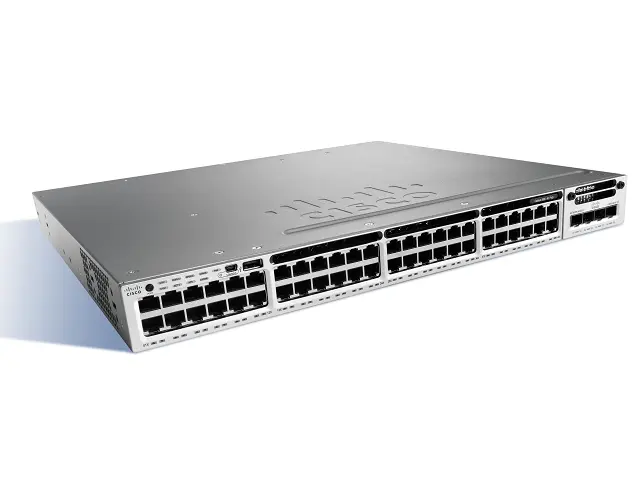Коммутатор Cisco Catalyst, 48 x GE (PoE+), IP Base WS-C3850-48F-S