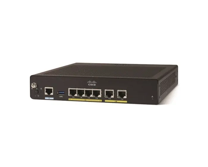 Маршрутизатор Cisco C927, WAN 1X1 ГБ/С, ADSL2/VDSL2+: 1X VA-DSL (Annex M), 1XLTE, LAN 4X 1 ГБ/С, USB 2.0 C927-4PMLTEGB
