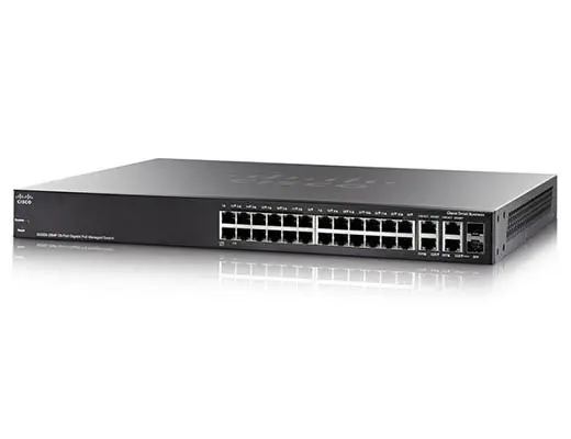 Управляемый коммутатор Cisco, 24 порта 1 Гб/с RJ-45 SG350-28MP-K9-EU