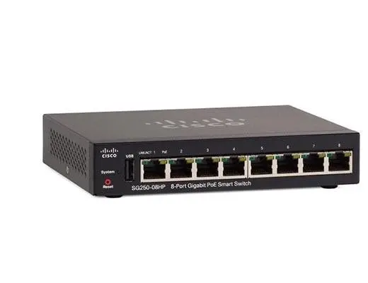 Smart коммутатор Cisco, 8 портов 1 Гб/с RJ-45 SG250-08HP-K9-EU Smart коммутатор Cisco, 8 портов 1 Гб/с RJ-45 SG250-08HP-K9-EU