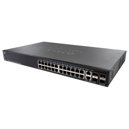 Коммутатор Cisco 550X, 24xGE (PoE), 2xSFP+, 2 комбо-порта 10GE SG550X-24MPP-K9-EU