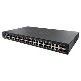 Коммутатор Cisco 550X, 48xGE (PoE), 2xSFP+, 2 комбо-порта 10GE SF550X-48P-K9-EU