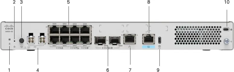 Cisco C8225-G2 маршрутизатор, Cisco IOS XE, For C8225-G2 and C8221-G2 2x 1/10 GE SFP+, 2x 1 GE RJ-45 For C8221L-G2 2x 10 GE RJ-45, 2x 1 GE RJ-45