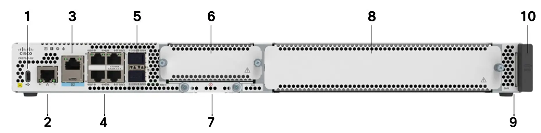 Cisco C8375-E-G2 маршрутизатор, Cisco IOS XE, 2 x 10G SFP/SFP+ 4 x 2.5G mGig RJ45 (2x UPoE+)