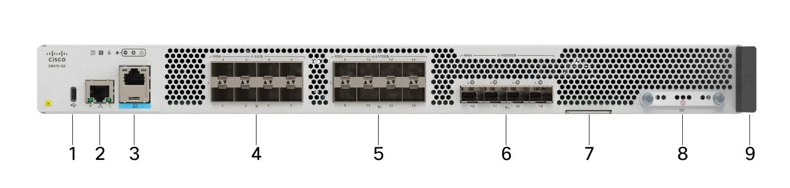 Cisco C8475-G2 маршрутизатор, Cisco IOS XE, 8 x 1 GE (SFP) 8 x 1/10 GE (SFP+) 4 x 10/25 GE (SFP28)