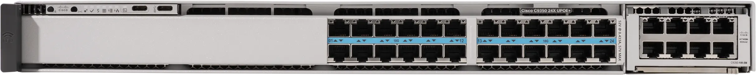 Коммутатор Cisco C9350-24HX, 24 порта доступа, Multigigabit до 10G, StackWise-1.6T, UPOE+ до 90 Вт на порт Коммутатор Cisco C9350-24HX, 24 порта доступа, Multigigabit до 10G, StackWise-1.6T, UPOE+ до 90 Вт на порт