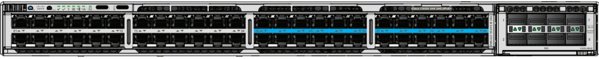 Cisco C9350-48HXG коммутатор, 24 порта 1G + 24 порта Multigigabit 10G, UPOE+ до 90 Вт на порт