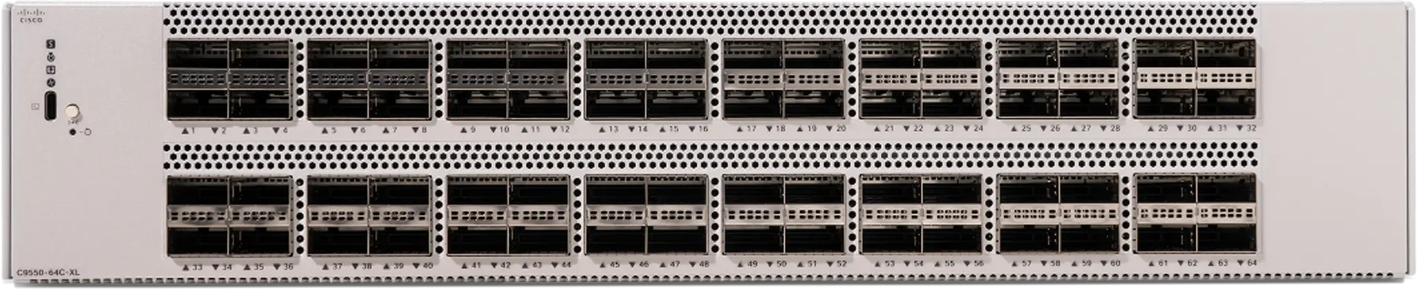 Коммутатор Cisco C9550-64C-XL, 64 порта 40/100G, коммутация до 6.4 Тбит/с, Cisco Silicon One, резервируемое питание Коммутатор Cisco C9550-64C-XL, 64 порта 40/100G, коммутация до 6.4 Тбит/с, Cisco Silicon One, резервируемое питание