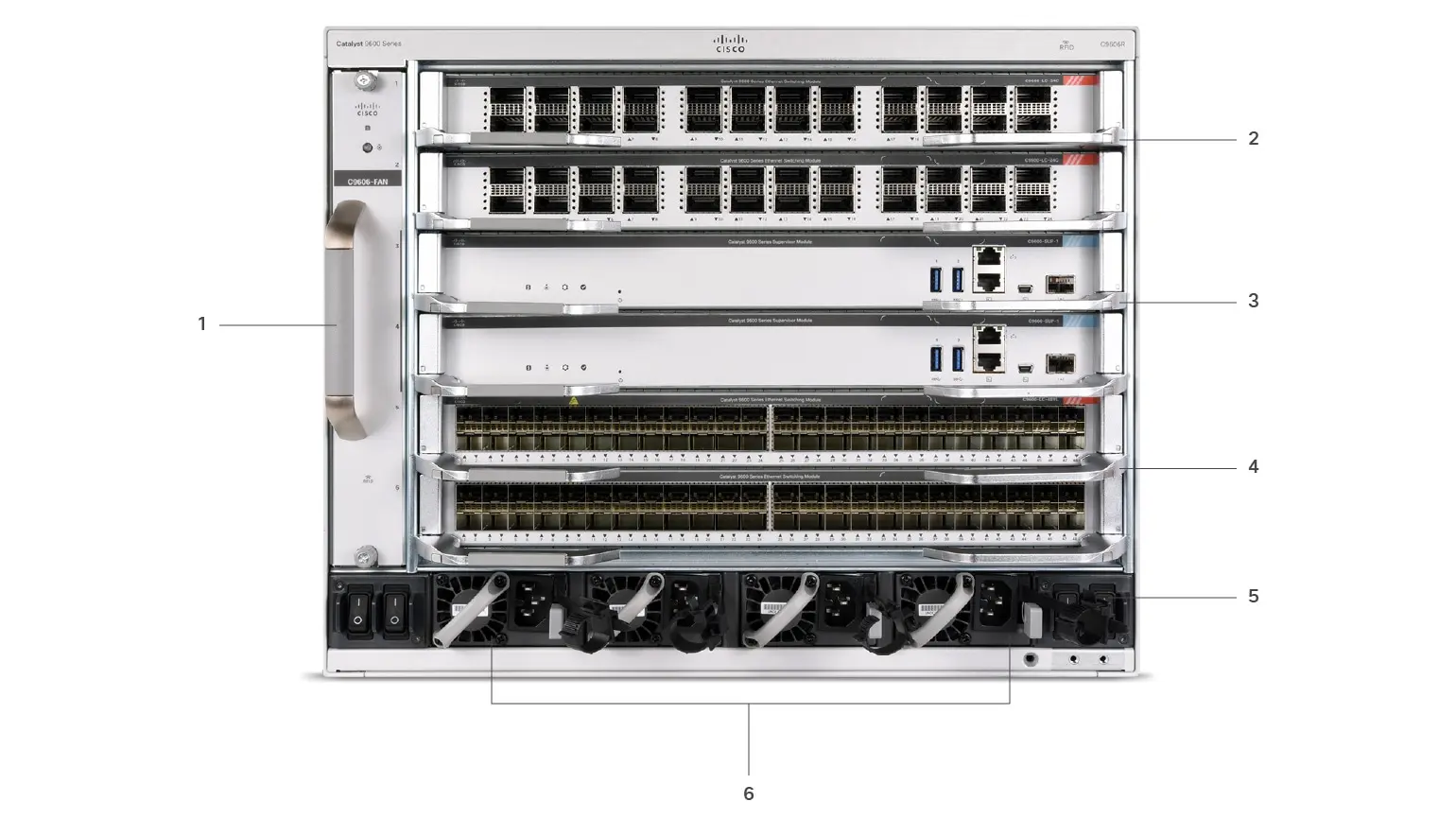 Cisco C9606R шасси коммутатора, модульное исполнение, установка в стойку