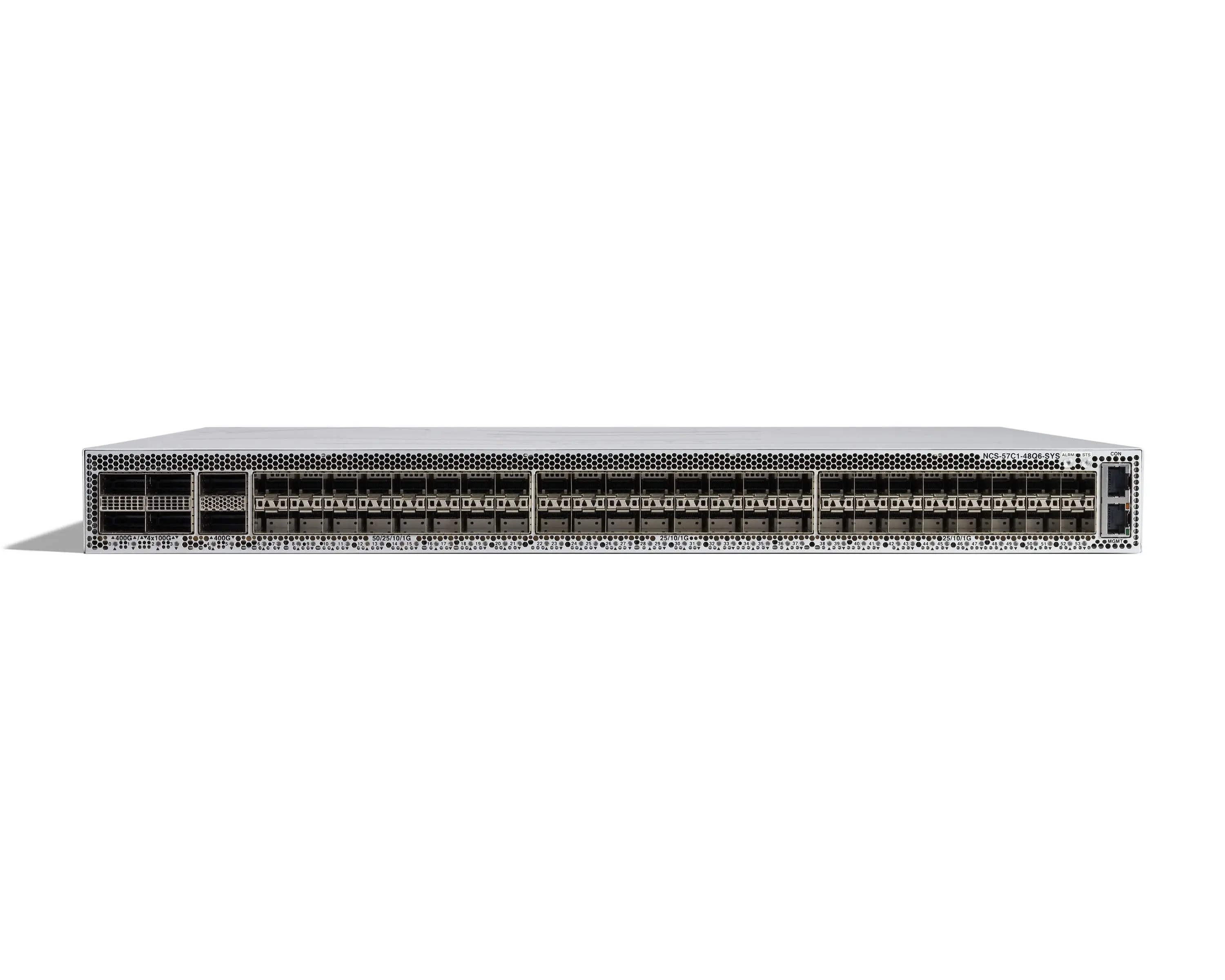 Cisco NCS-57C1-48Q6-SYS маршрутизатор, 32xSFP28 (1/10/25G) 16xSFP56 (1/10/25/50G) 4xQSFP-DD (400G/4x100G/2x100G) + 2xQSFP-DD (4x100G/2x100G) 1G auto-negotiation is not supported, Ethernet