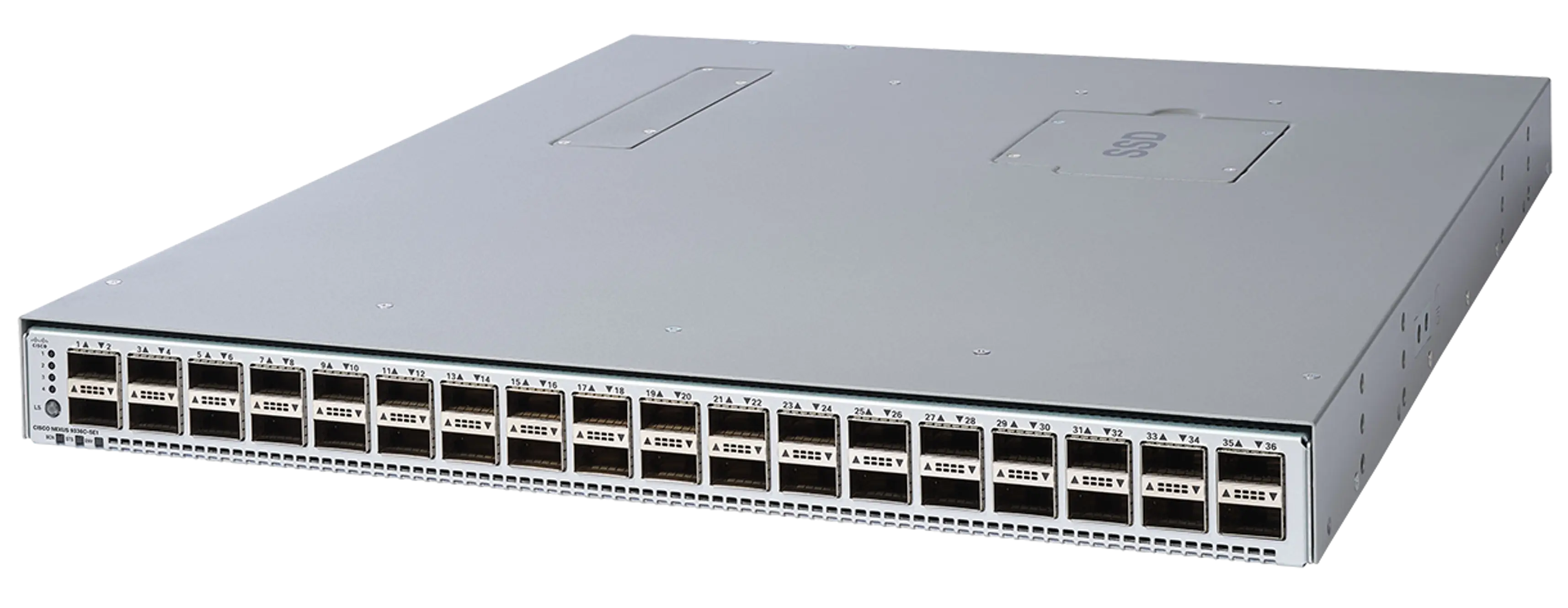 Cisco N9336C-SE1 коммутатор, 36 x 40/100-Гбит/с QSFP28 портов, управляемая платформа