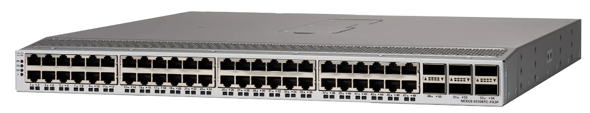 Cisco N9K-C93108TC-EX-24 коммутатор, 24 * x 10GBASE-T + 6 x 40/100-Гбит/с QSFP28 портов ( * total number of портов is 48), управляемая платформа