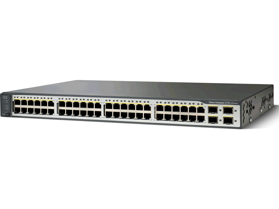 WS-C3750V2-48TS-S Cisco Catalyst сетевой коммутатор 48 x FE RJ-45, 4 x SFP. IP Base
