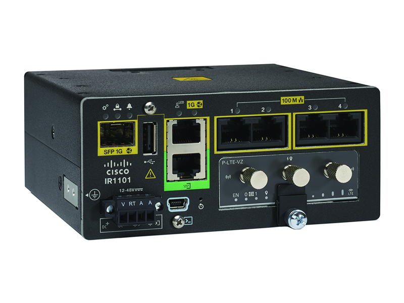 IR1101-K9 Cisco промышленный LTE маршрутизатор WAN 1xSFP combo, 2x SIM, LAN 4xFE